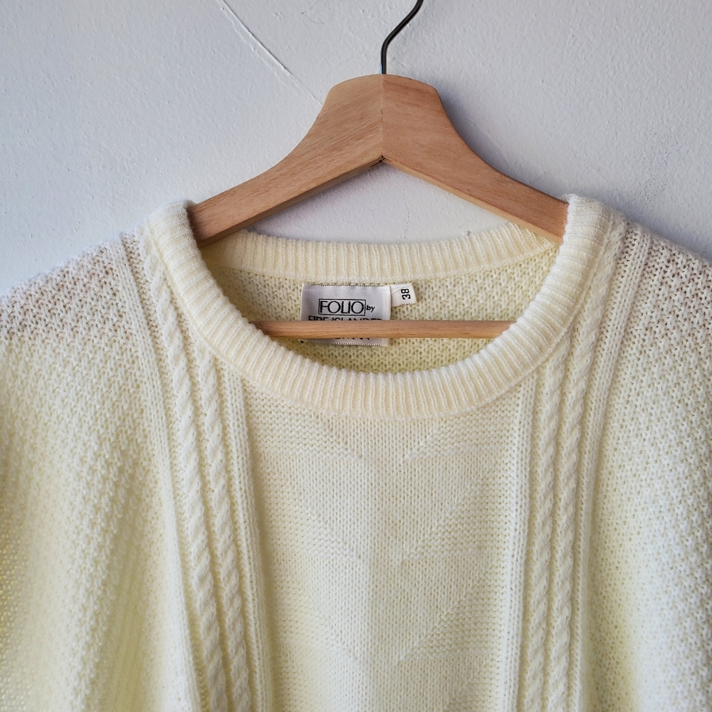 Vintage Folio By Fire Islander Sweater Vest  Women's Size XL Cream - Picture 2 of 10